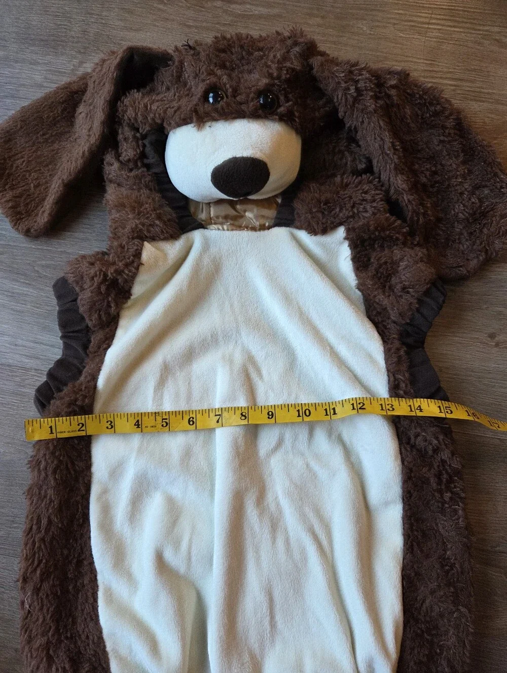 Brown Puppy Dog Halloween Costume Plush Hooded Jumpsuit Toddler size 4-6